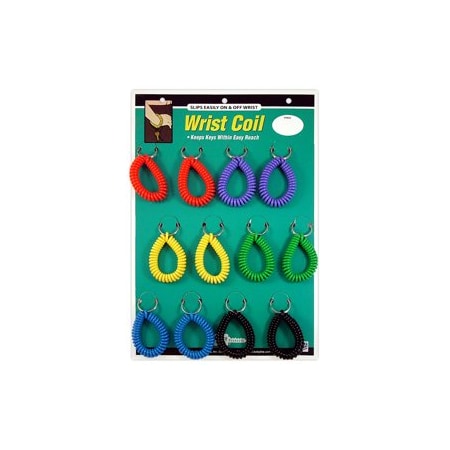 Lucky Line Wrist Coil Key Rings, 12PK 41012